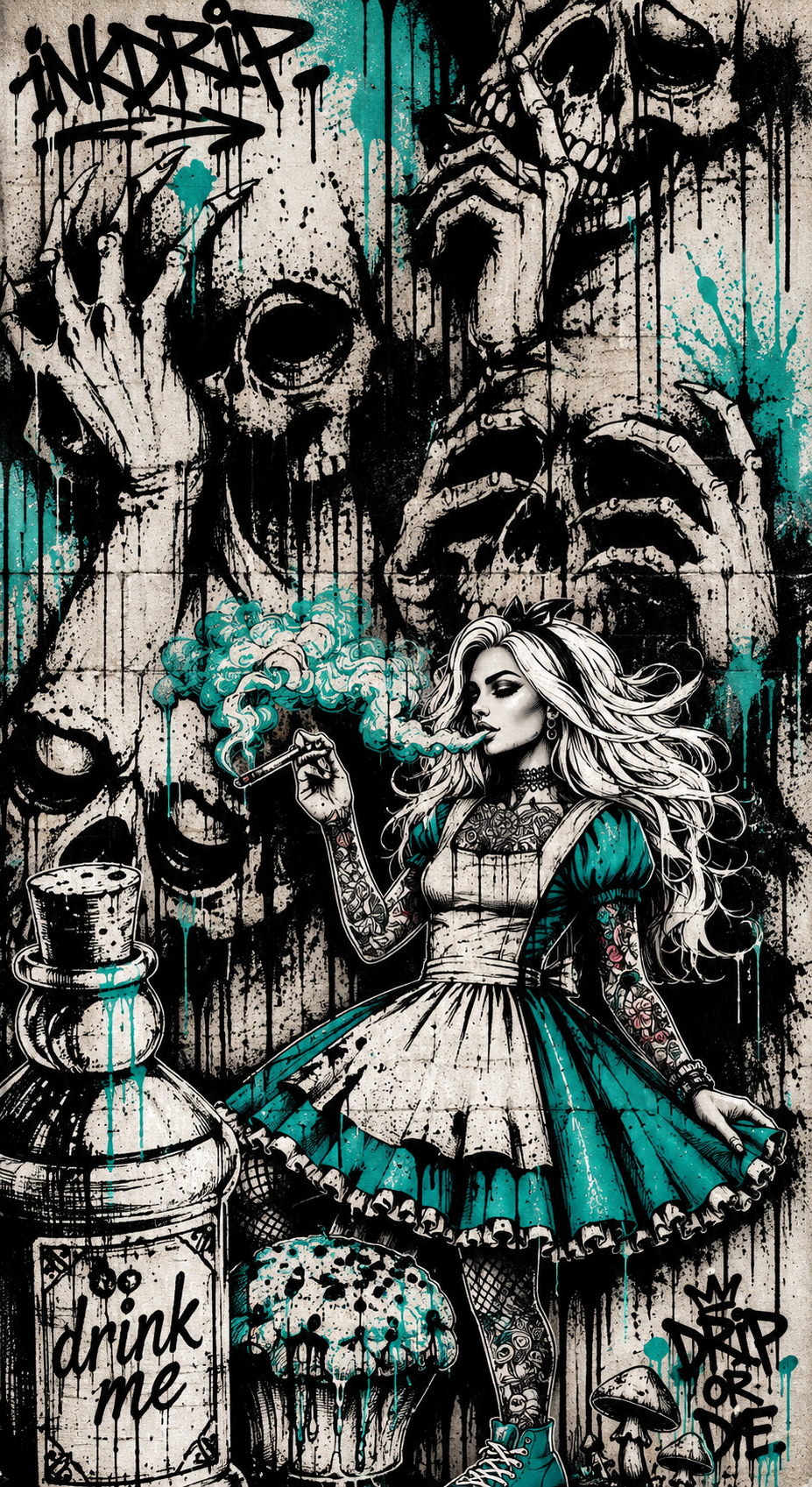 InkDrip Wonderland: Dark Alice Graffiti Edition
