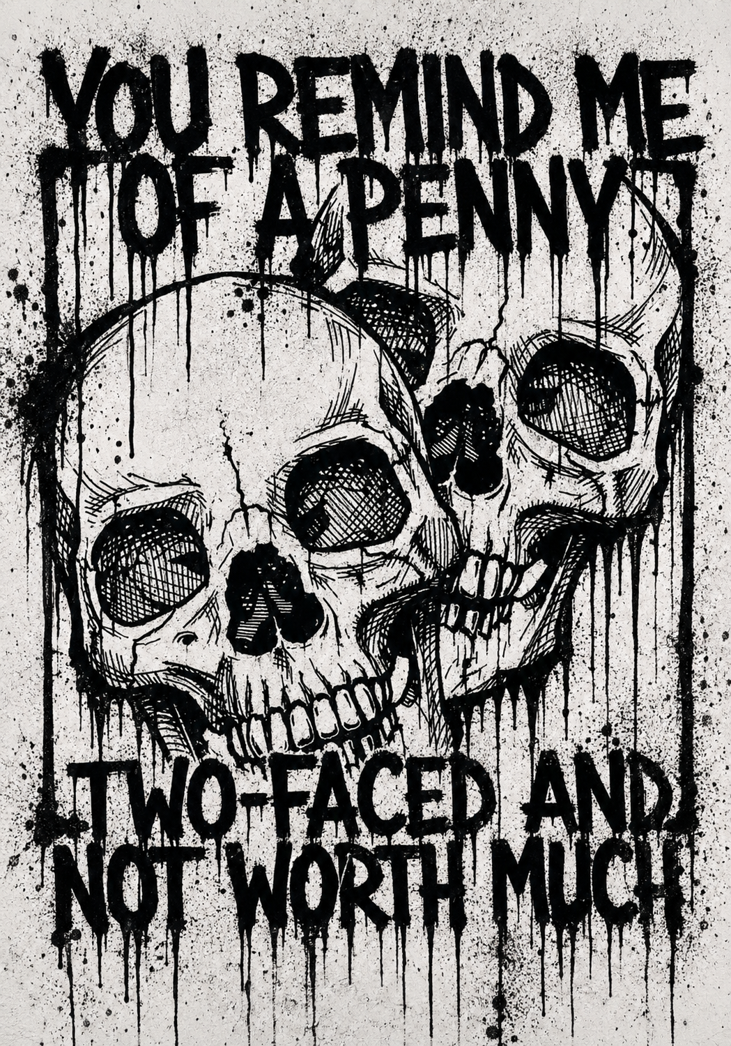 Two-Faced Penny – InkDrip Gothic Skull Design